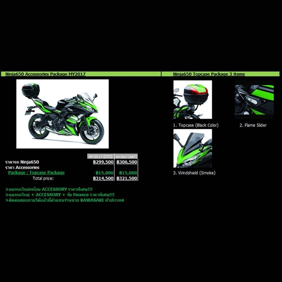 Picture of Ninja 650 PACKAGE A TOP CASE BLACK COLOR